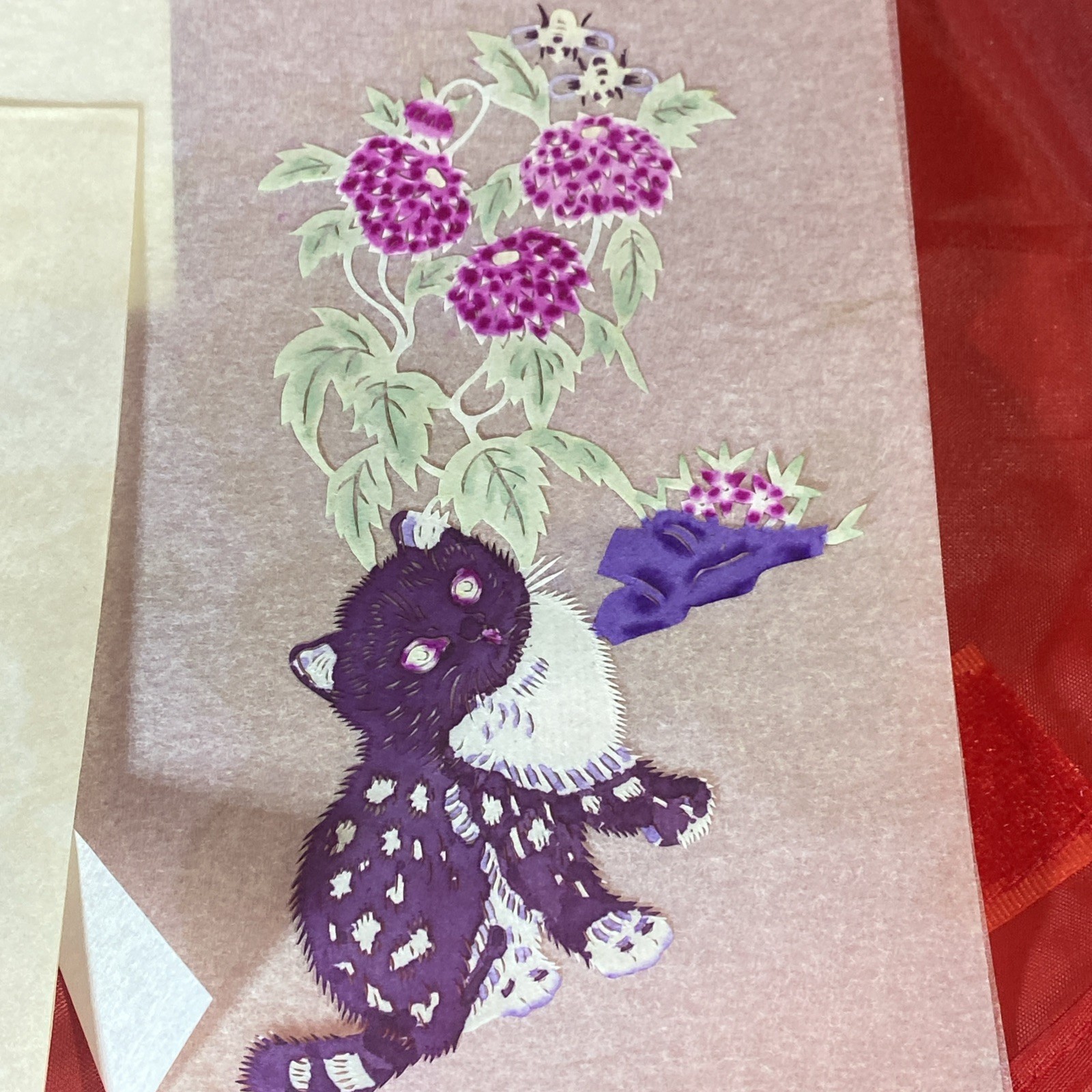 7 x VTG Jianzhi Chinese Folk Paper Cuts Tiger Butterfly Panda Cats Journaling