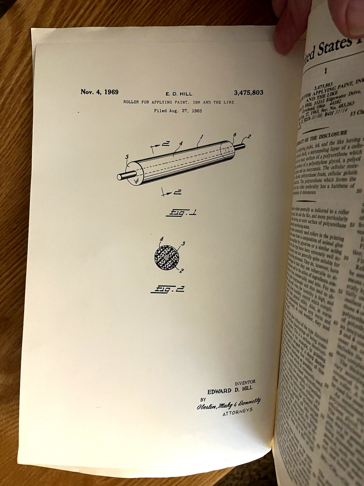1969 United States of America Patent Office Granted Patent Papers NICE