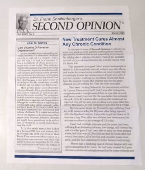 Five 2025 Issues from “Dr. Frank Shallenberger’s Second Opinion” Newsletter