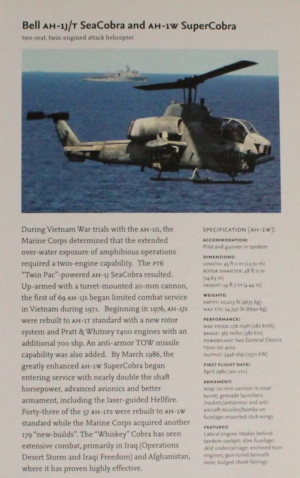 Bell Cobra Helicopter Picture Article Vtg Info Page Sheet