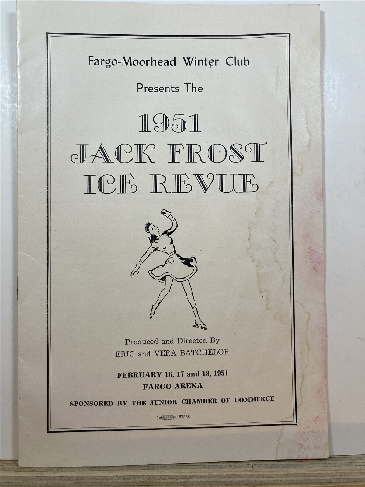 1951 Fargo Moorhead Winter Club Jack Frost Ice Skating Revue Program ND MN Vtg