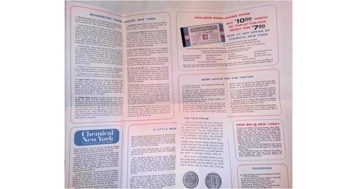 Chemical Bank 1964 New York City World’s Fair Subway Map & Guide Brochure