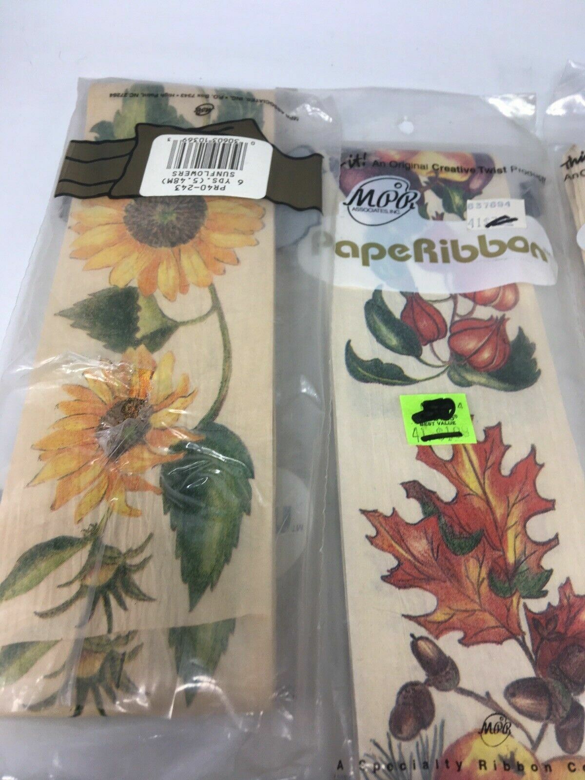 4 New Vintage 1980s MPR Paper Ribbon Wreath Packs Fall Harvest Crafts Decor