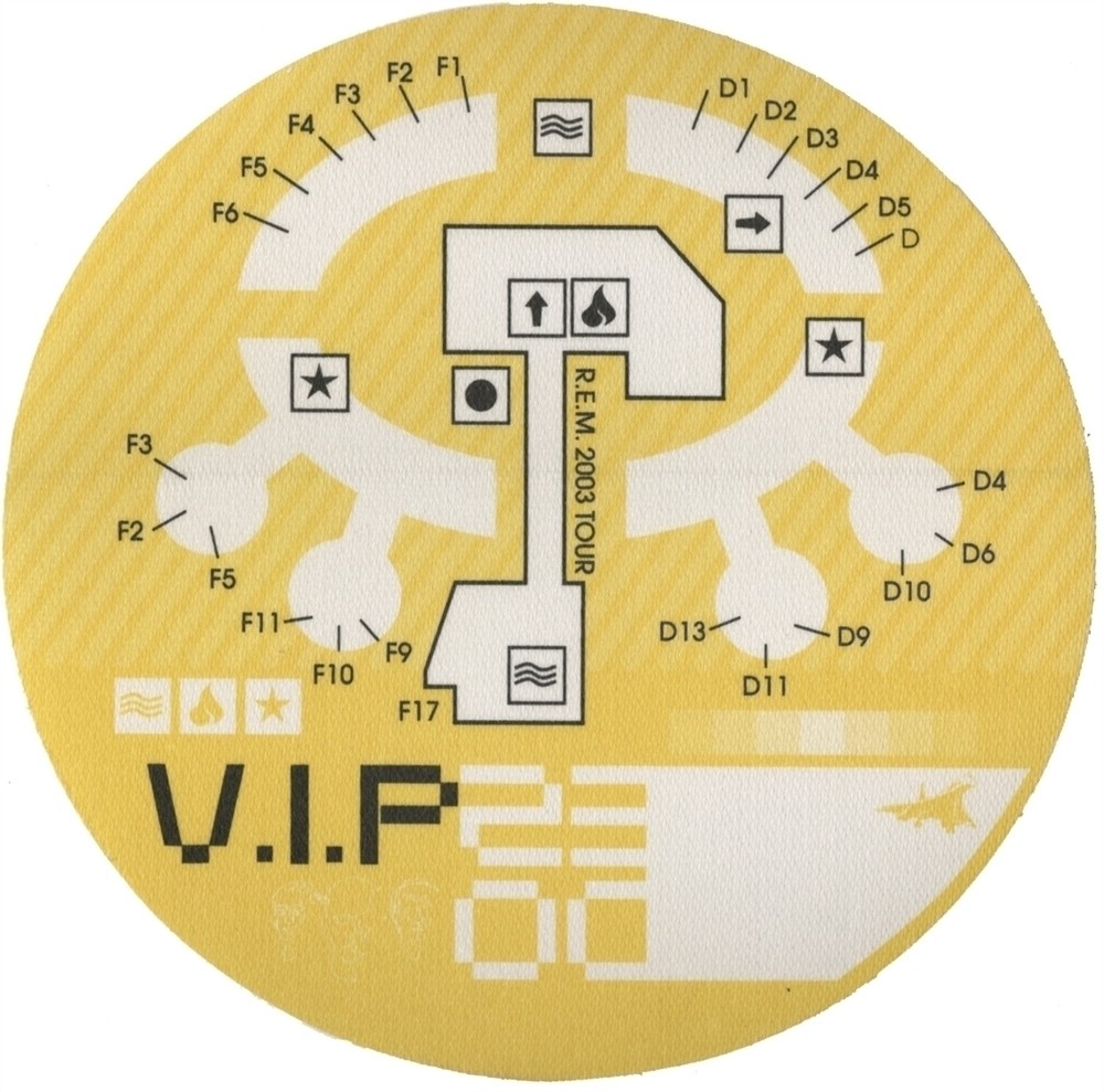 REM 2003 In Time concert tour collectible Band VIP Backstage Pass