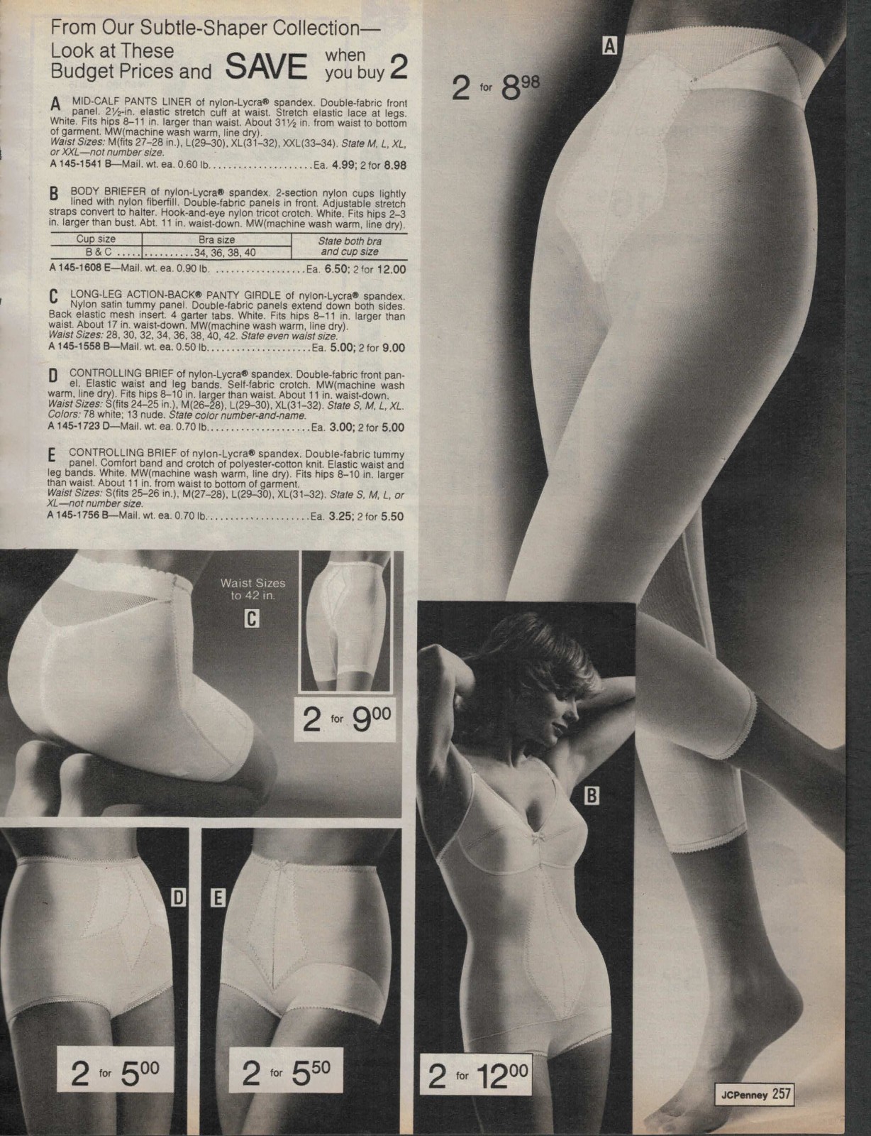 1970S JCPENNEY CATALOG BODY BRIEFER CLIPPINGS PAPER ADS PRINTS FREE SHIPPING!