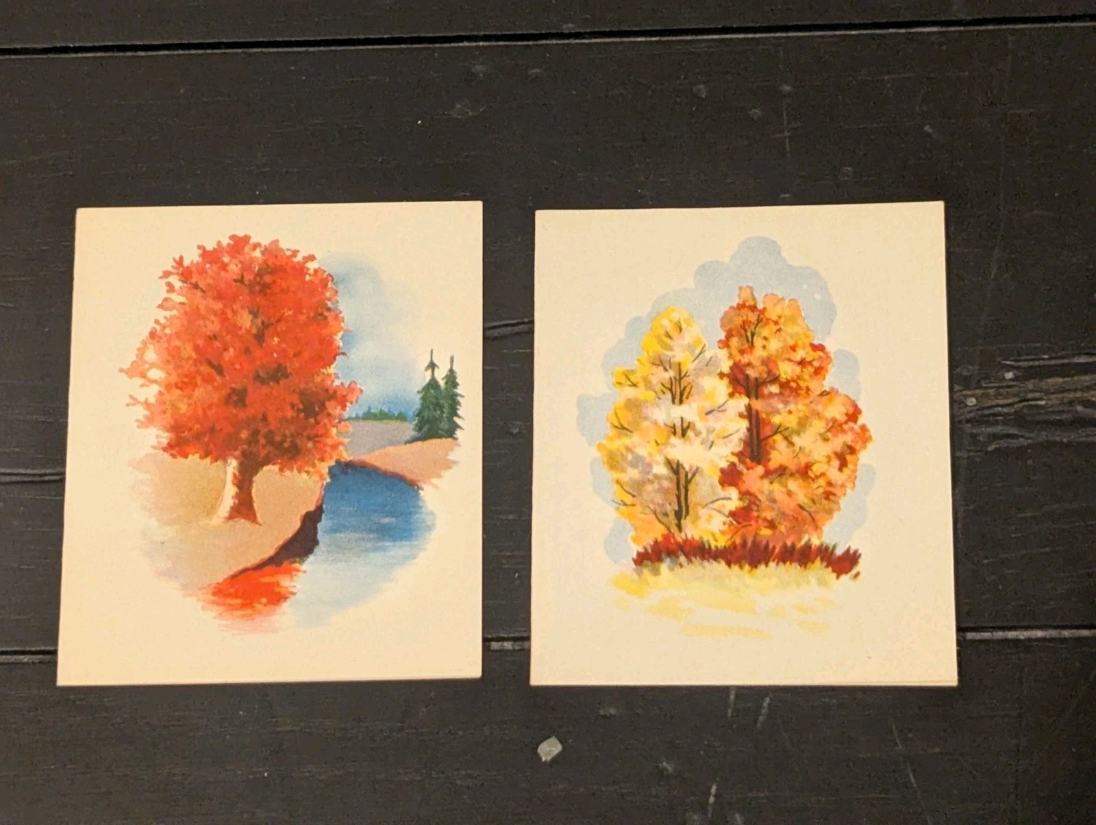 Vtg Bruelheide Bridge Tally Cards Lot Fall Autumn Trees Landscape Ephemera