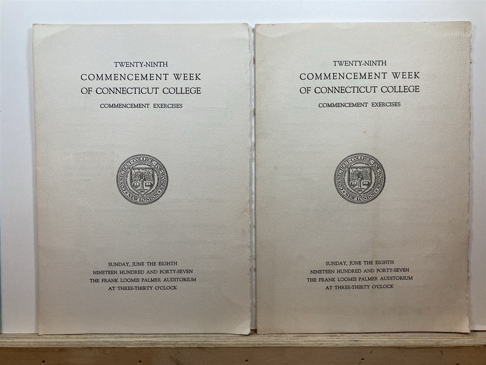 1947 Commencement Week Programs Connecticut College University CT Vtg