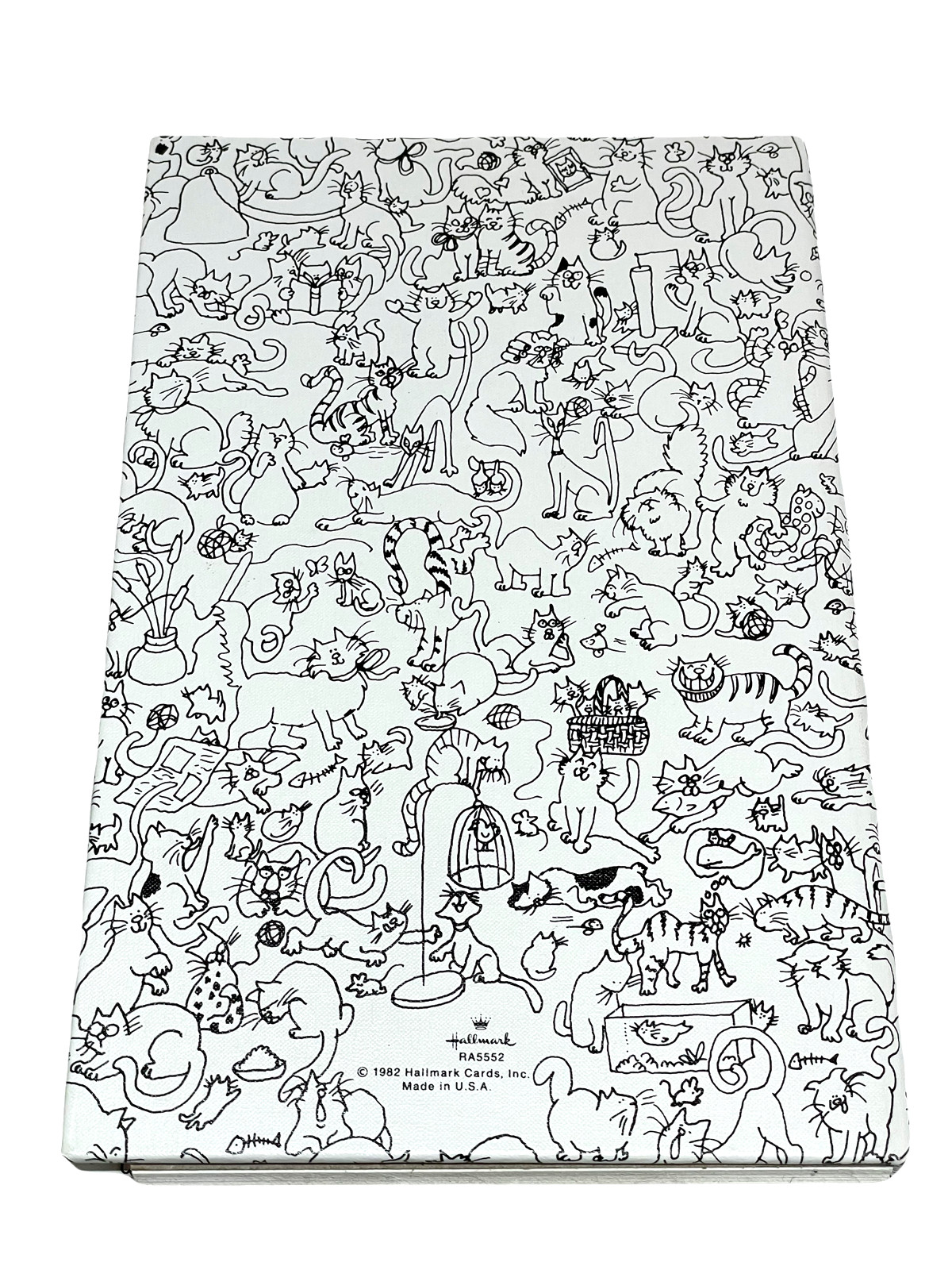Vintage 1982 Hallmark “CATS” Design Hardcover Lined Note Pad Refillable