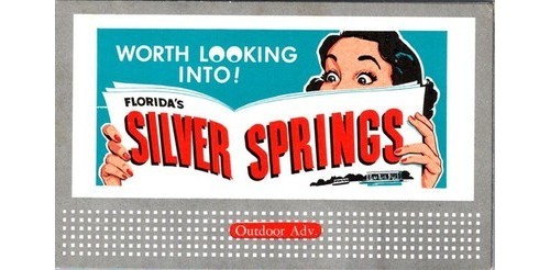 Silver Springs FL Advertising Blotter Woman Glass Bottom Boat 1940s/50s