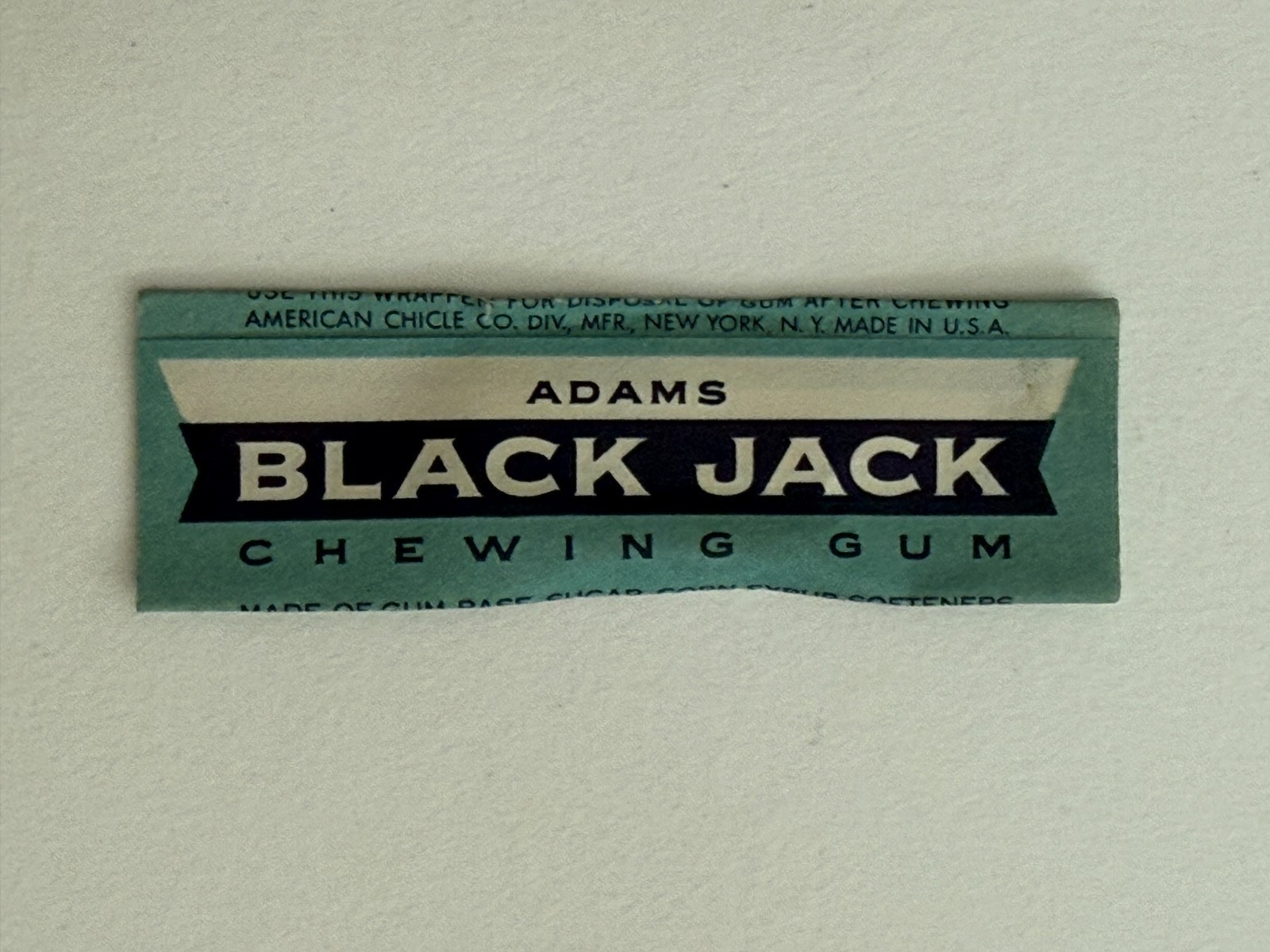 Vintage Adams Black Jack Chewing Gum Paper Wrapper, non-oval