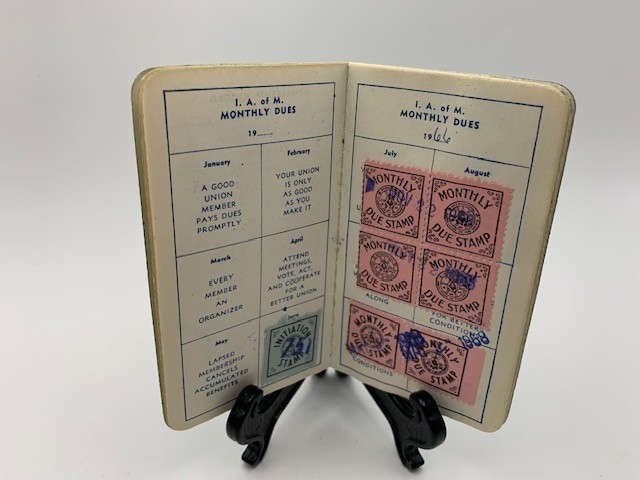 1960’s International Association of Machinists Monthly Dues Booklet w/Stamps