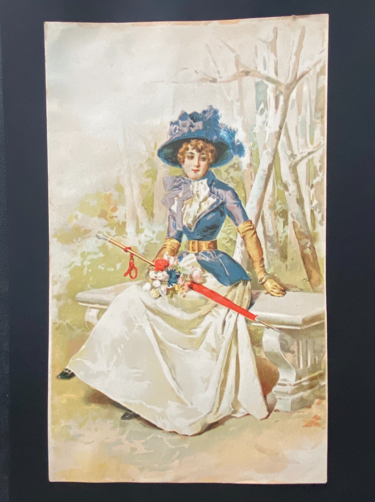 CHROMOS XIXth Century GRD Format 18 cm / 26 cm Young Woman Print