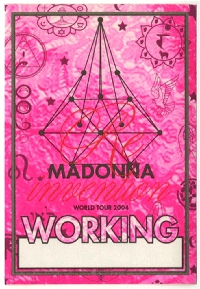Madonna 2004 Re-Invention concert tour Working Crew Backstage Pass