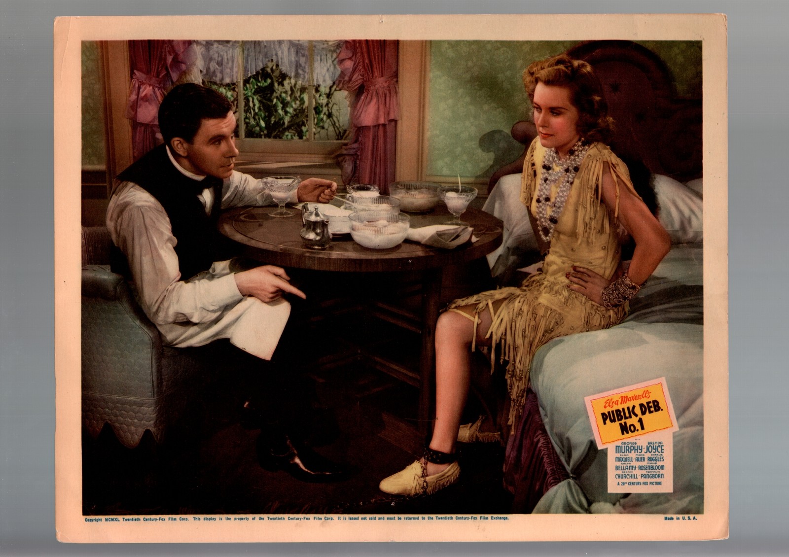 PUBLIC DEB. NO. 1-1940-LOBBY CARD-FN-COMEDY-WOMAN IN CHAINS-BRENDA JOYCE-M FN