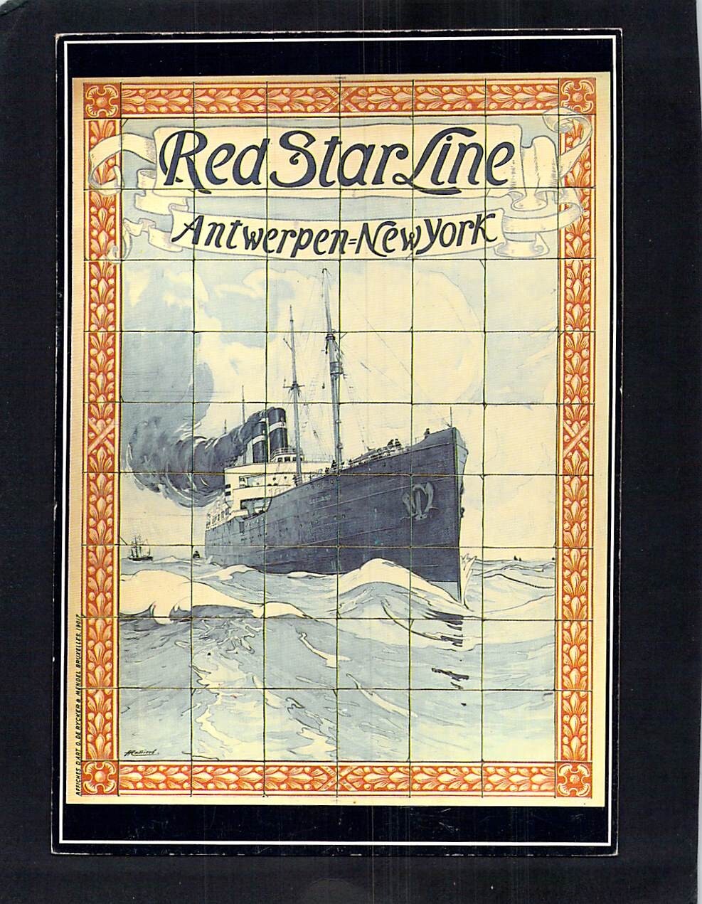 I2366 Transport Ship Rede Star Line in New York Poster art postcard