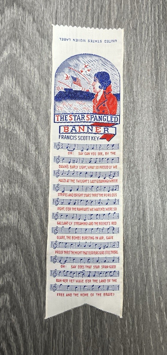 Francis Scott Key Star Spangled Banner Ribbon United States Woven Label