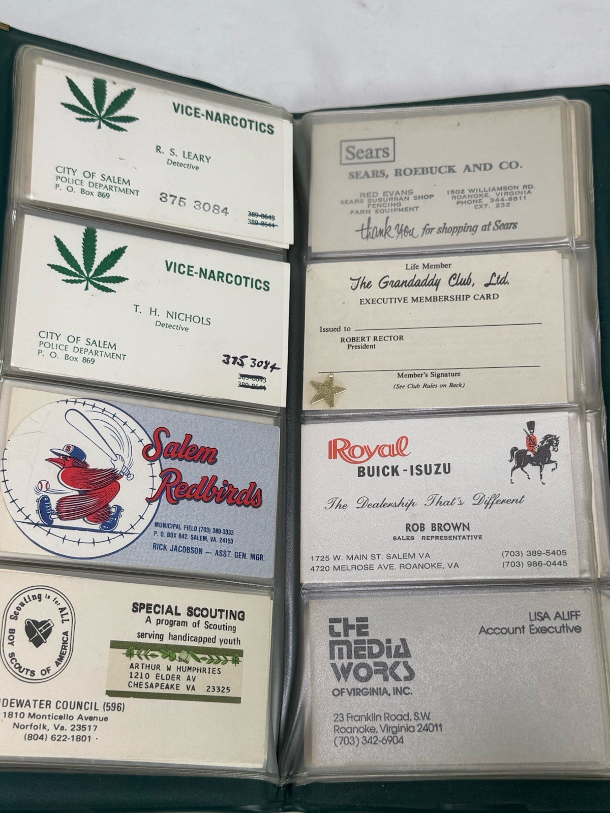 Vintage 1950 To 1990 Mid Century Business Card Binders & Cards Nice Collection