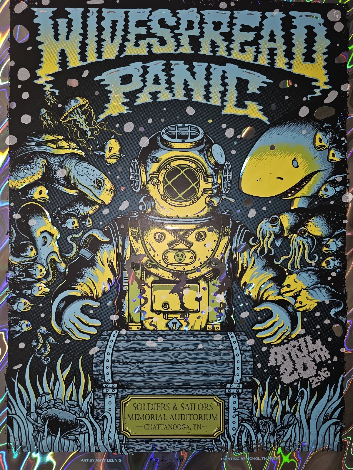 Widespread Panic Leunig 4/20 Chattanooga LAVA FOIL Variant Poster Signed Print