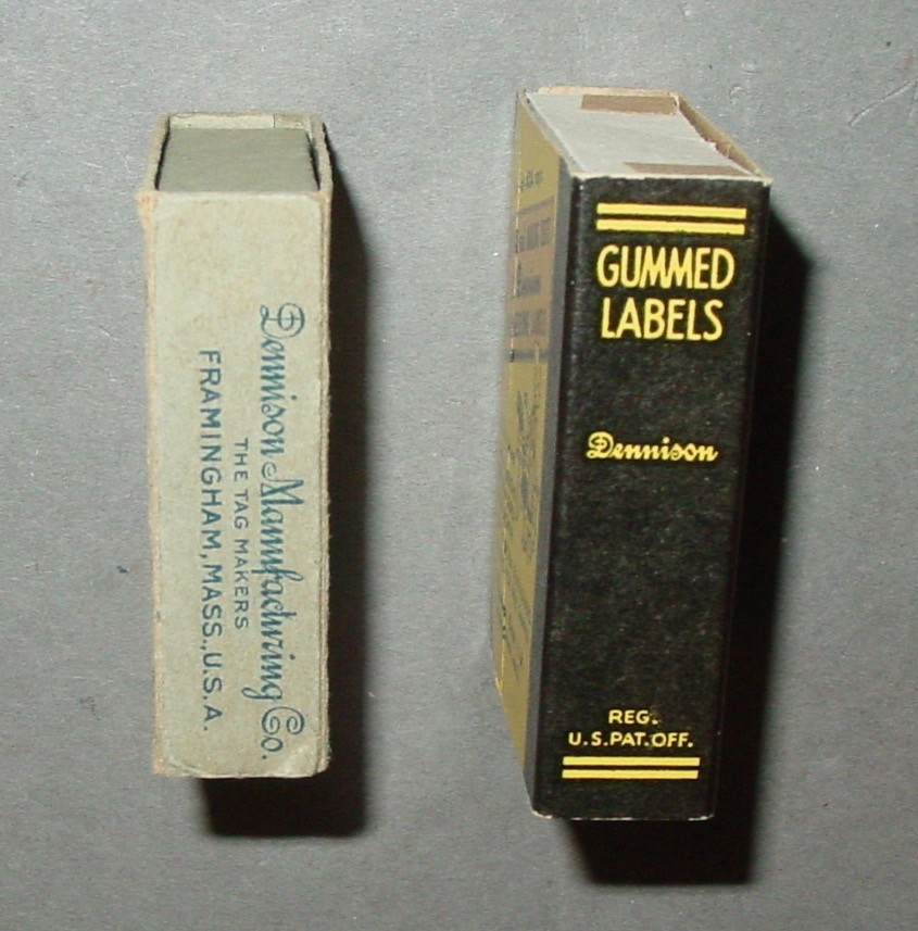 293 Vintage Dennison Gummed Red Border Bottle Craft Labels #217 #209 Mix NOS USA