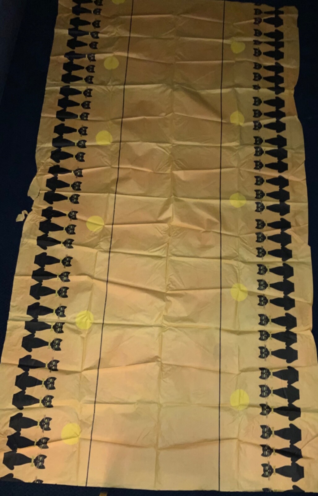 VINTAGE LARGE HALLOWEEN REED’S CREPE PAPER TABLECLOTH – MODERN CATS!