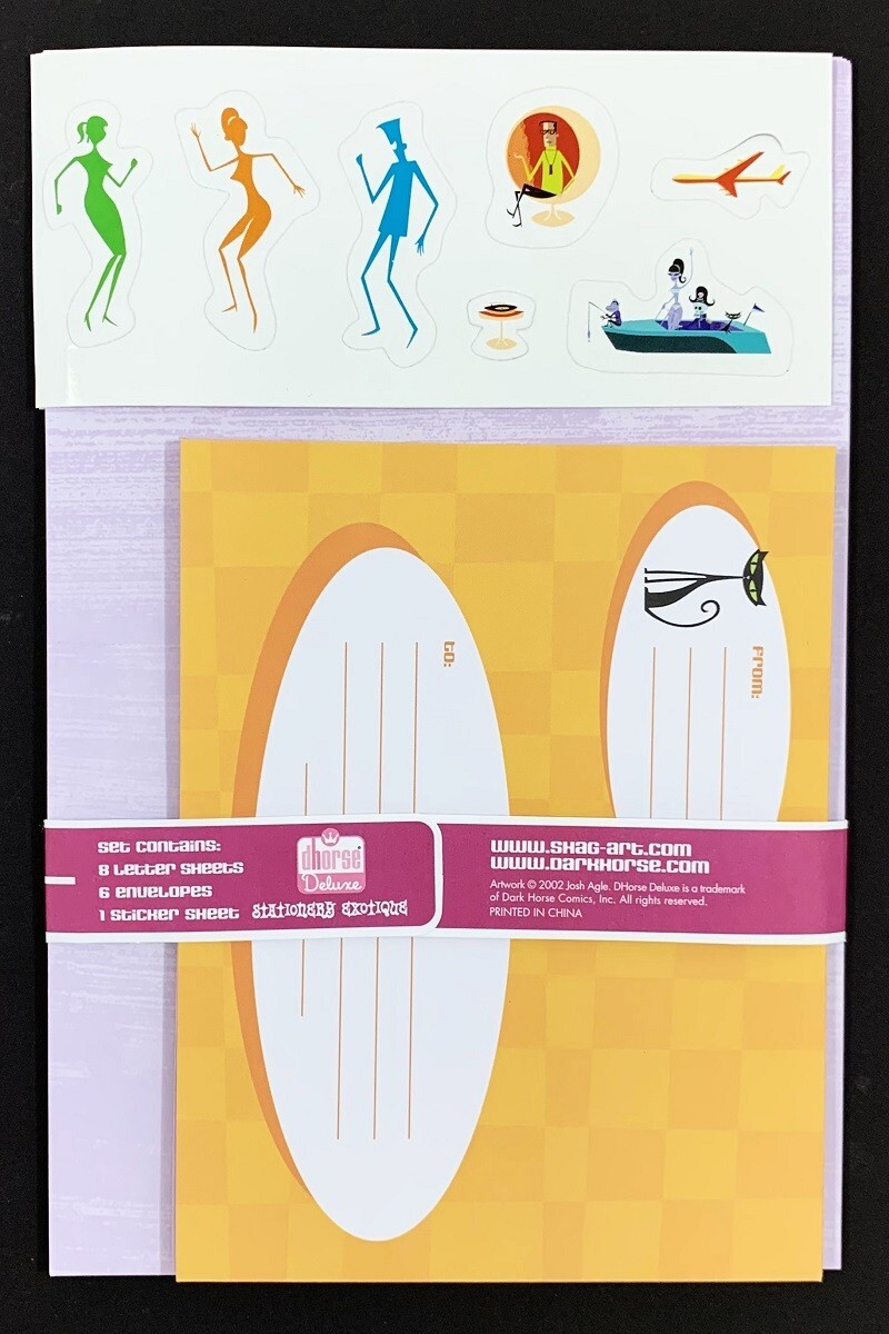 Shag Supersonic STATIONARY SET 8 Letters 6 Envelopes With Stickers 2002 Print