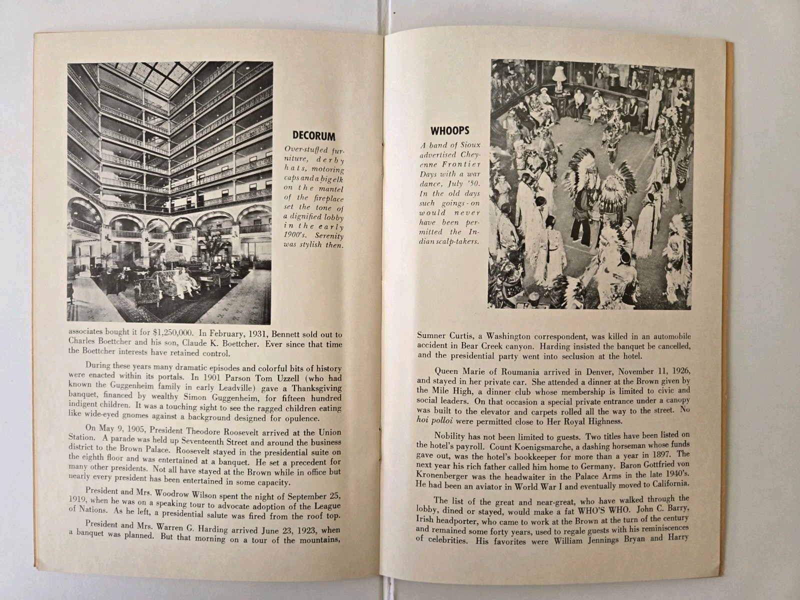 The Brown Palace Hotel Denver Colorado Booklet 1967, 3 Postcards