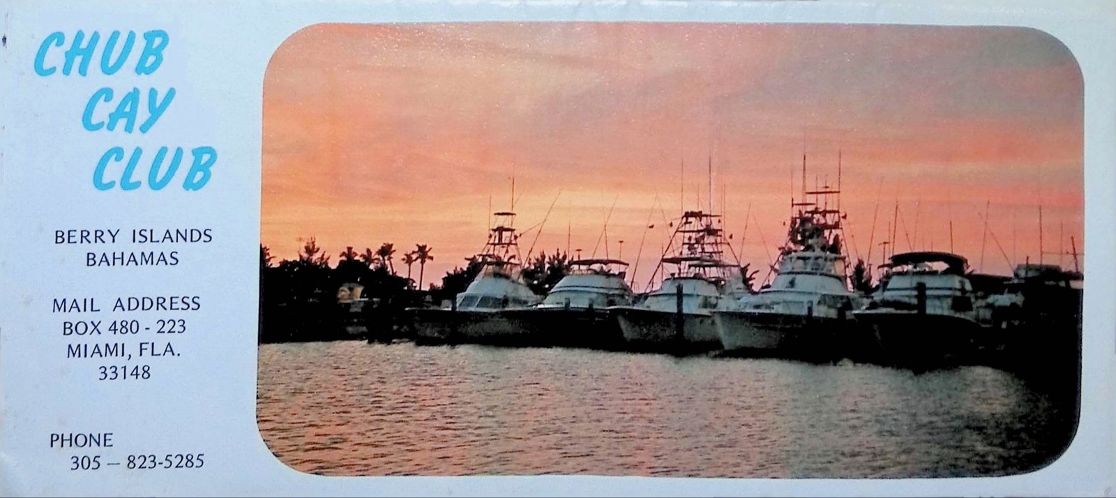 Chub Cay Club Bahamas 1950s Marlin Brochure Mailed Berry Islands