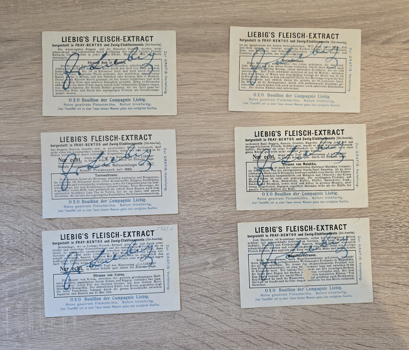 Liebig Collectible Images Non-European Waterways – Complete Set of 6 Cards