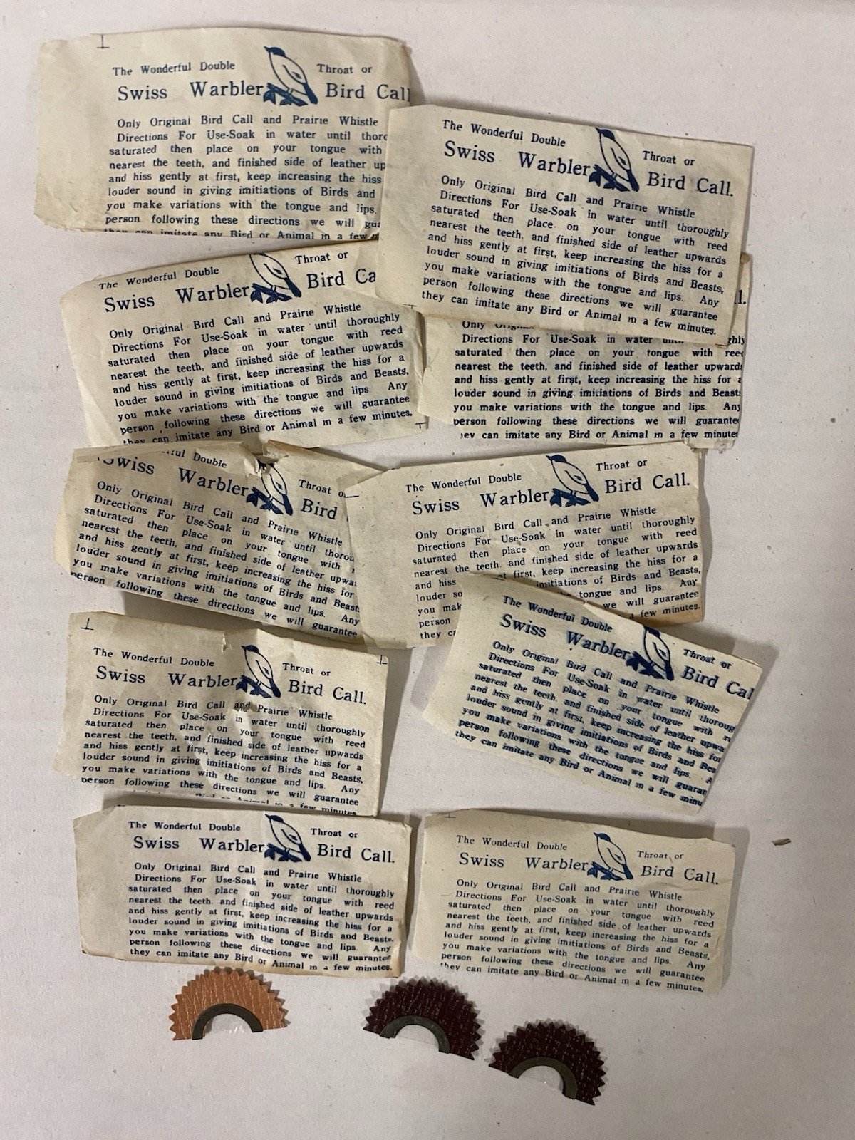 10 X Swiss Warbler 1950’s Bird Calls Old Comic Book Premium