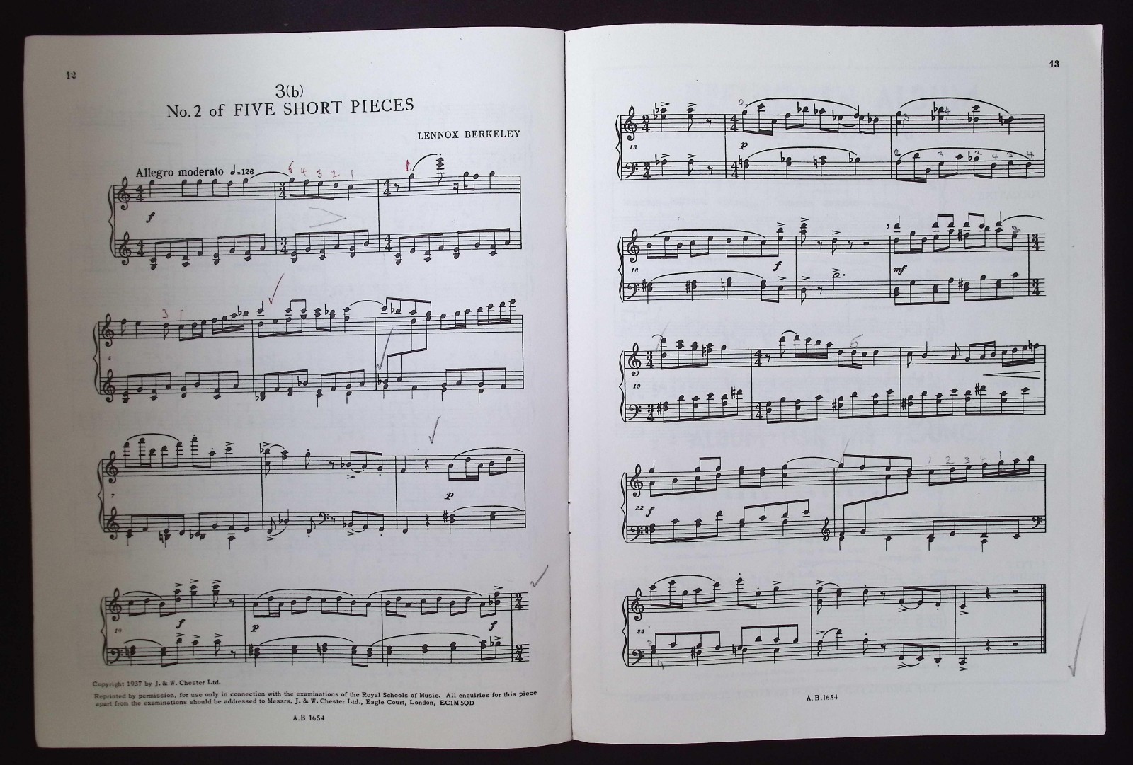 Royal Schools of Music Pianoforte Examinations 1979 Grade 5 List B