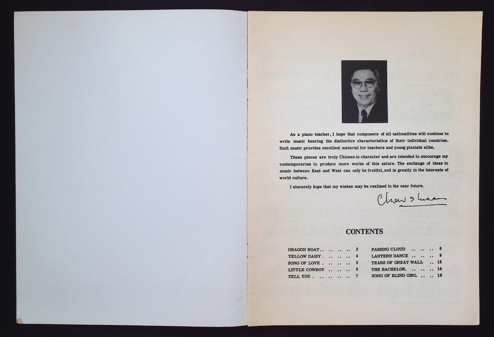 Chinese Short Pieces for Piano by Chow Shu-San, 1973 Paterson’s Publications