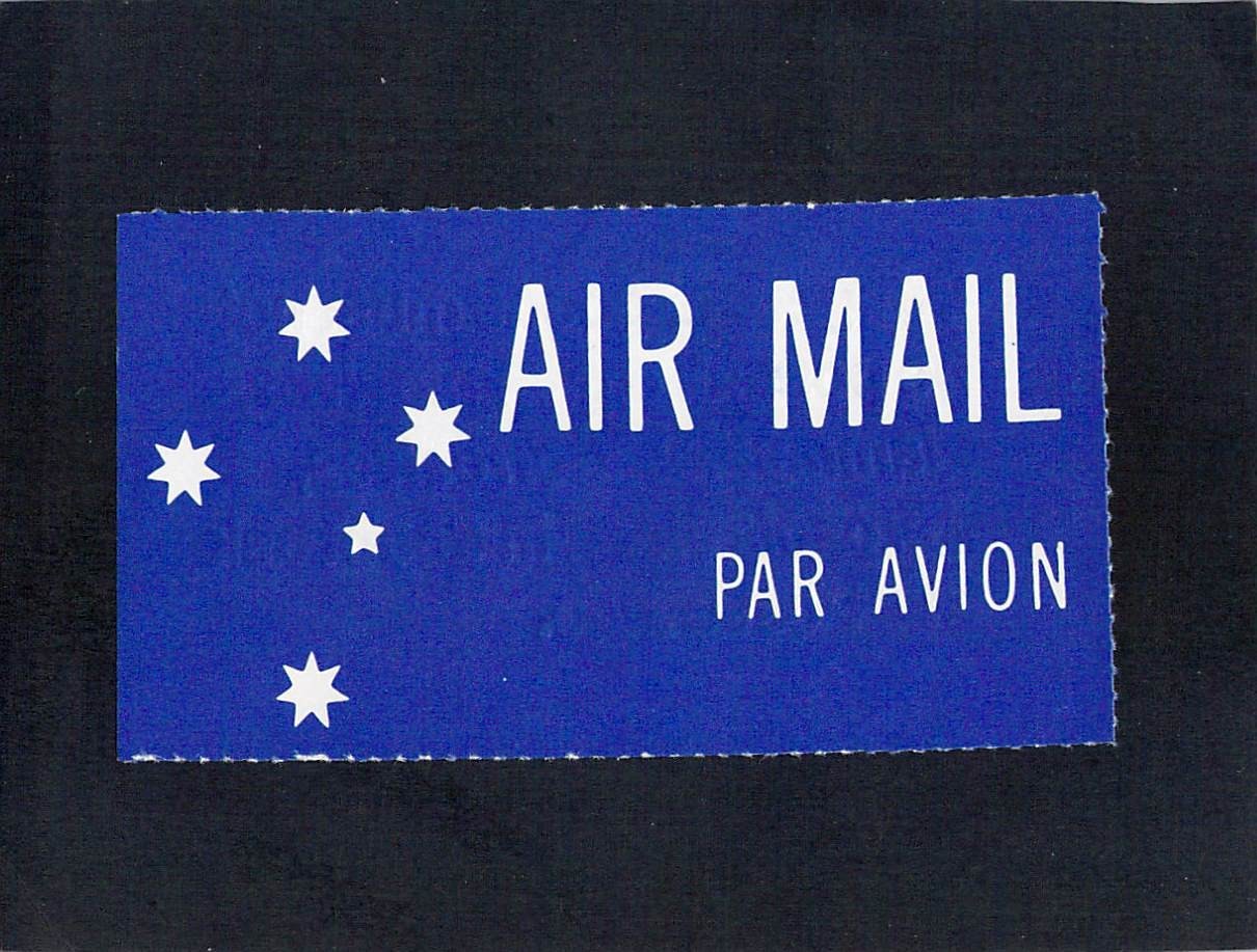 Y7200ski Australia Post Large 45x85mm Air Mail Sticker