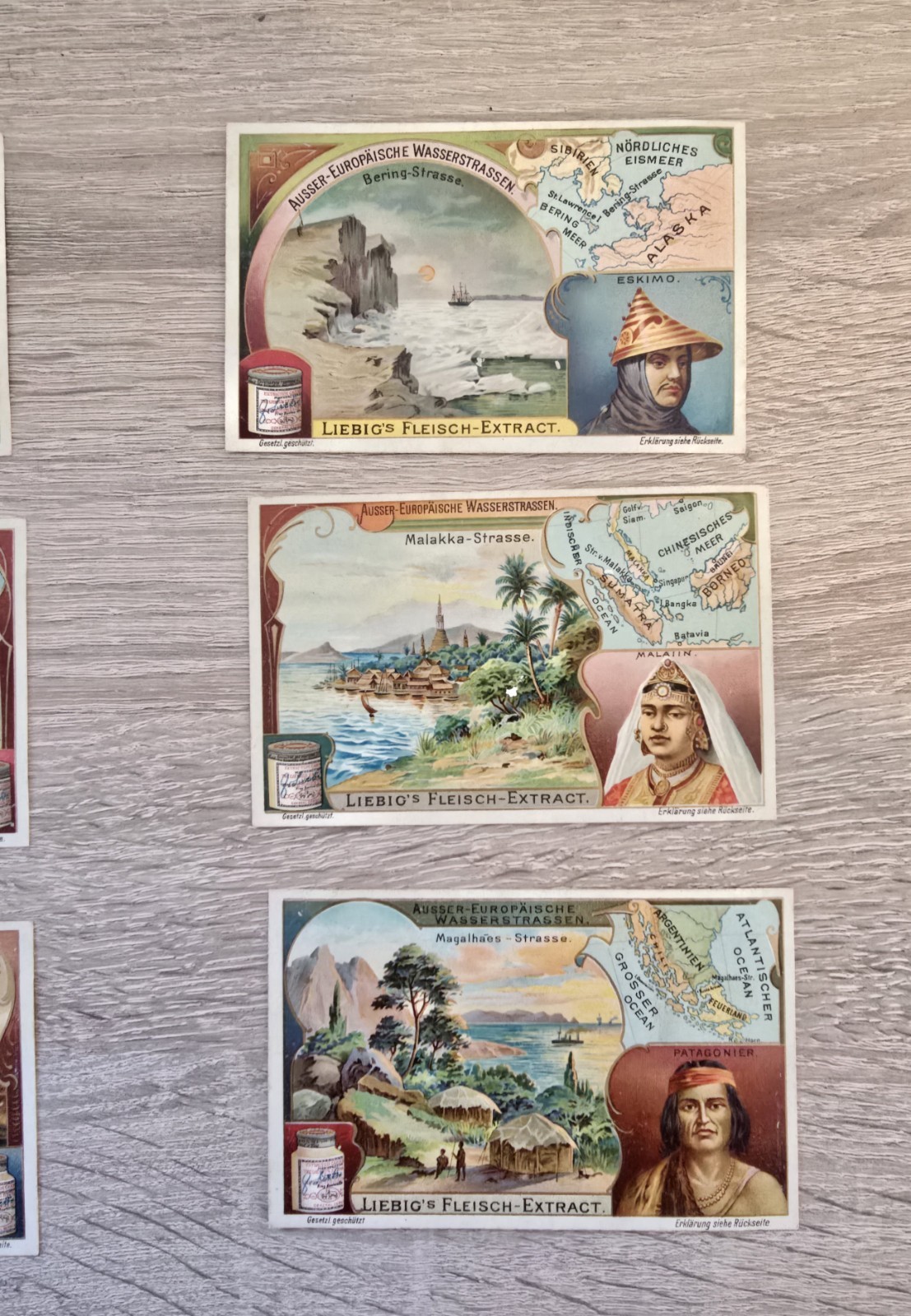 Liebig Collectible Images Non-European Waterways – Complete Set of 6 Cards