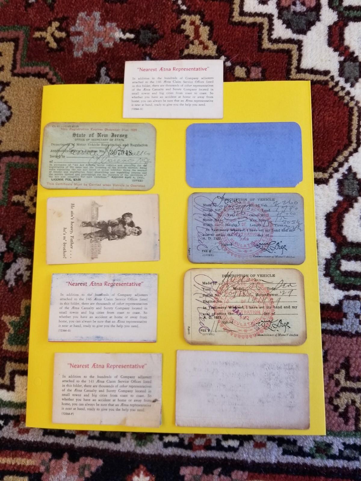 1950’s & 1923 Identification Cards Lot Of 9