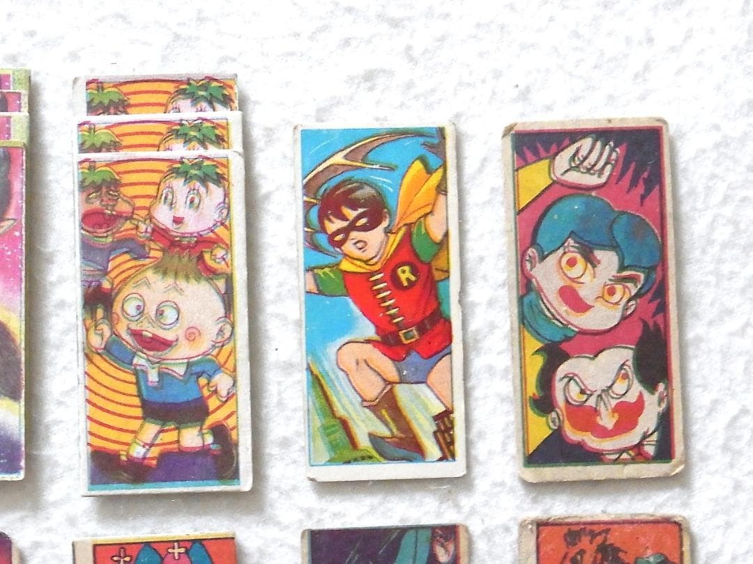 Batman Robin Fury Japanese Menko Cards 23 Pc 29x61mm Vintage Lot