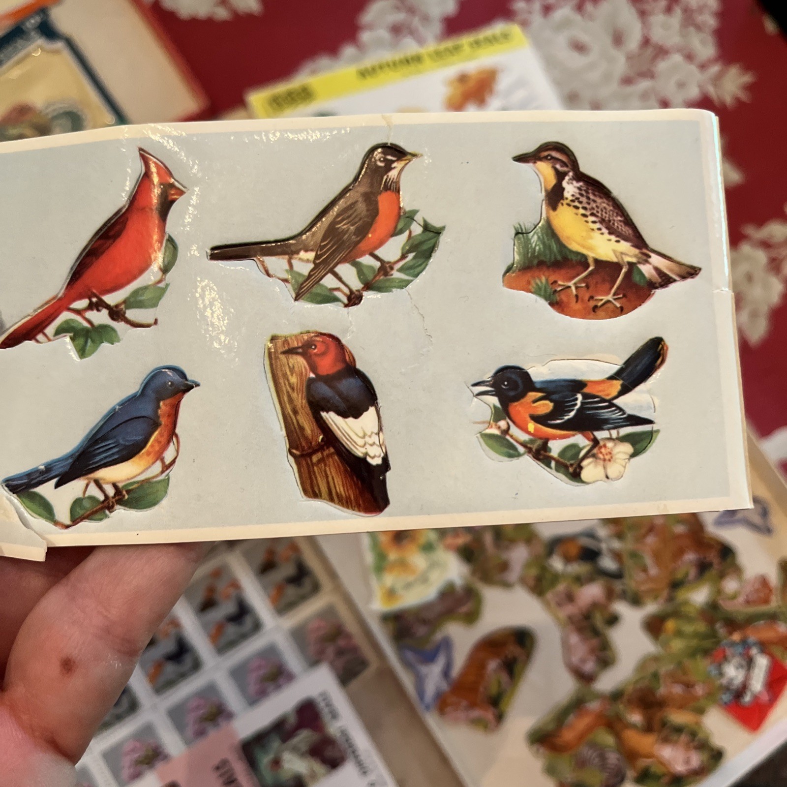 Vintage Gummed Seals Eureka Dennison Seasonal Butterflies Birds Stars Lot