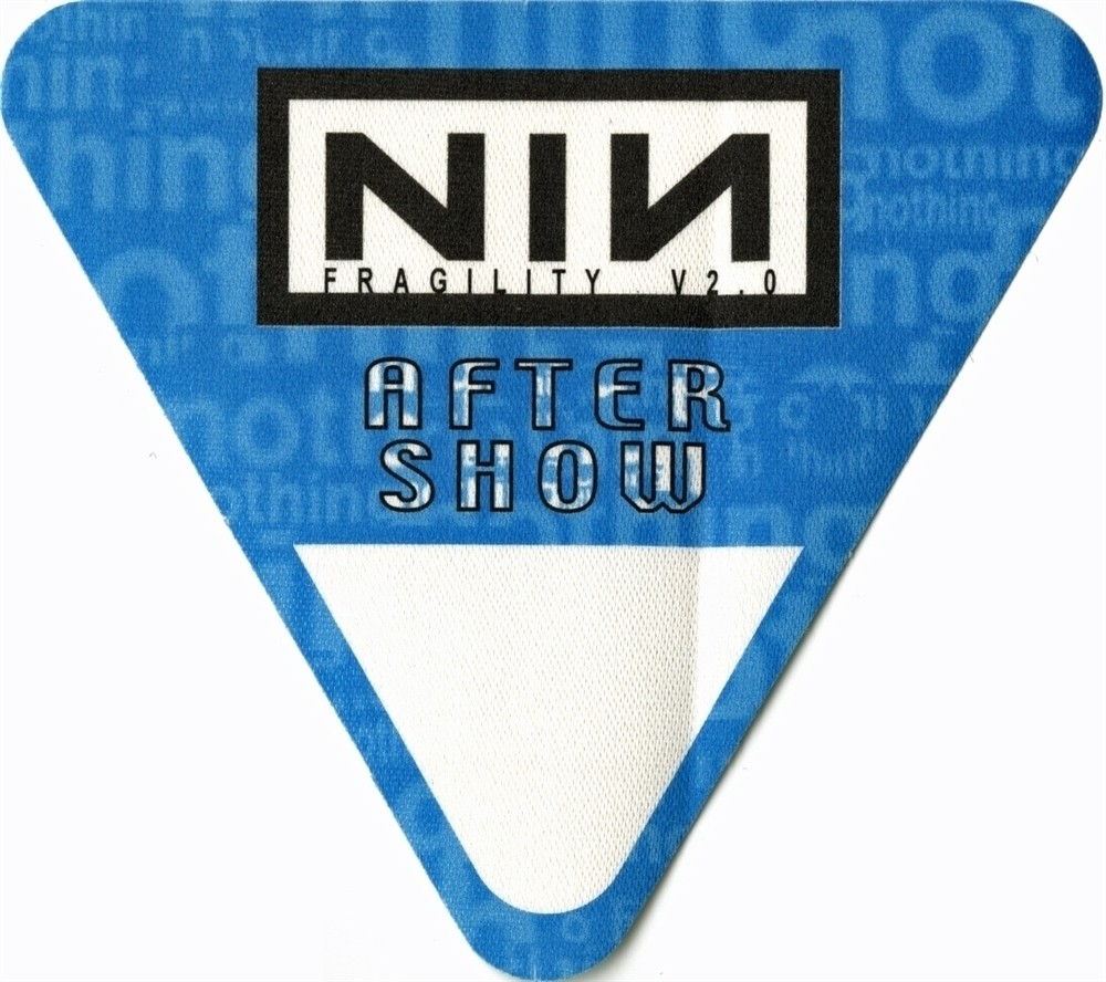 Nine Inch Nails 1999 The Fragile concert tour Aftershow Backstage Pass