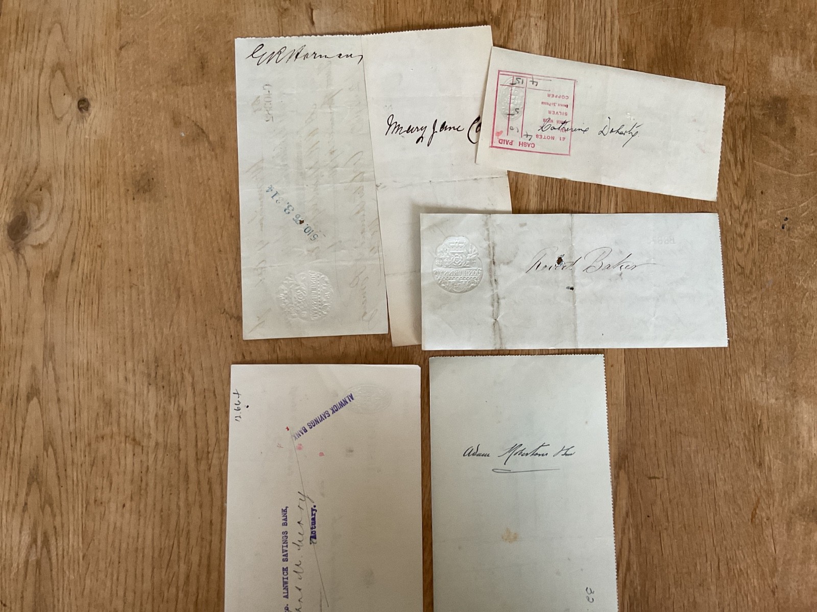 British vintage used cheques 6 items B5346