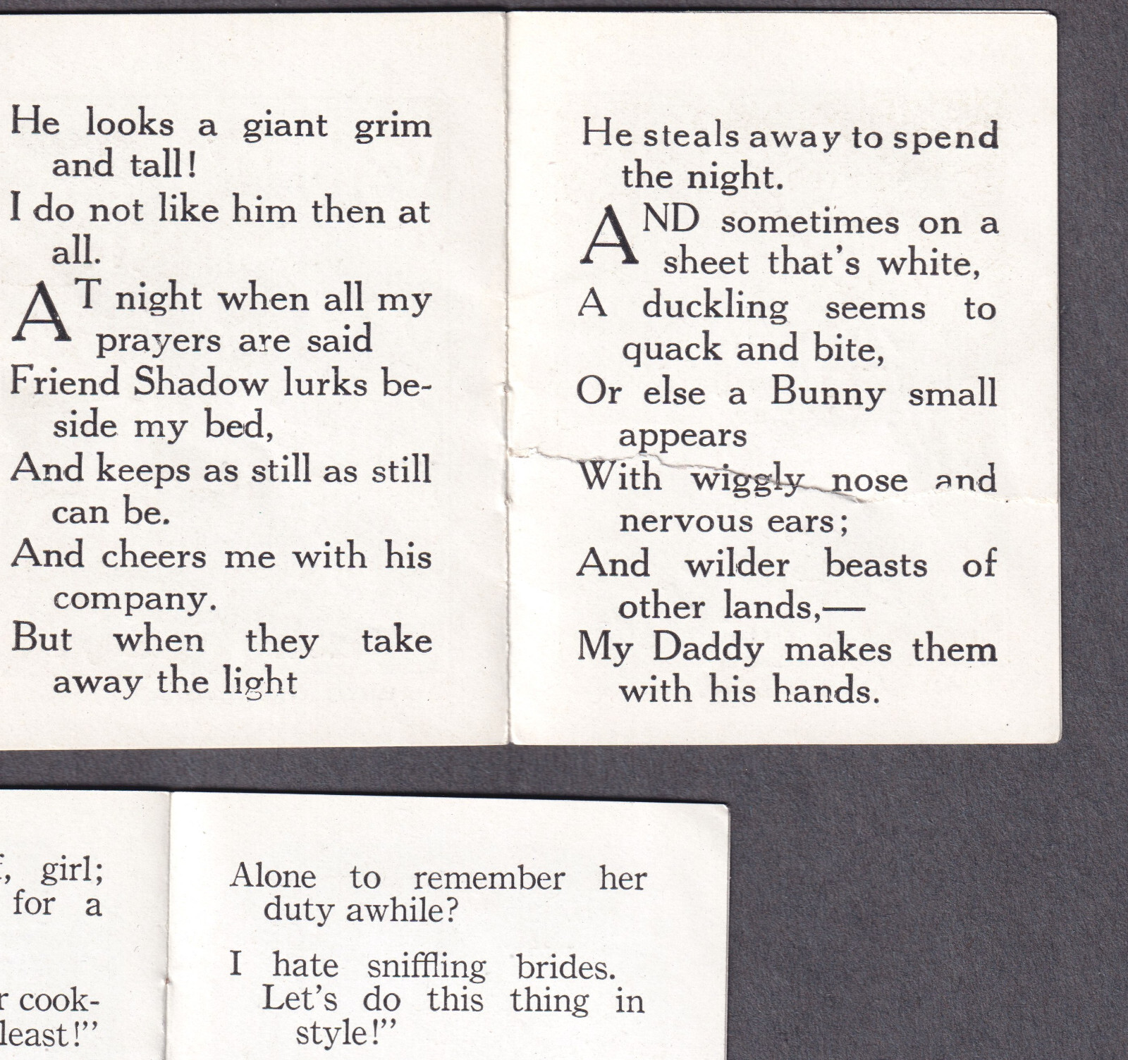 RARE Rabbits Bride 1920 Shadow Book Weeny-Wee Children Fairy Tale 2 Denver Bread