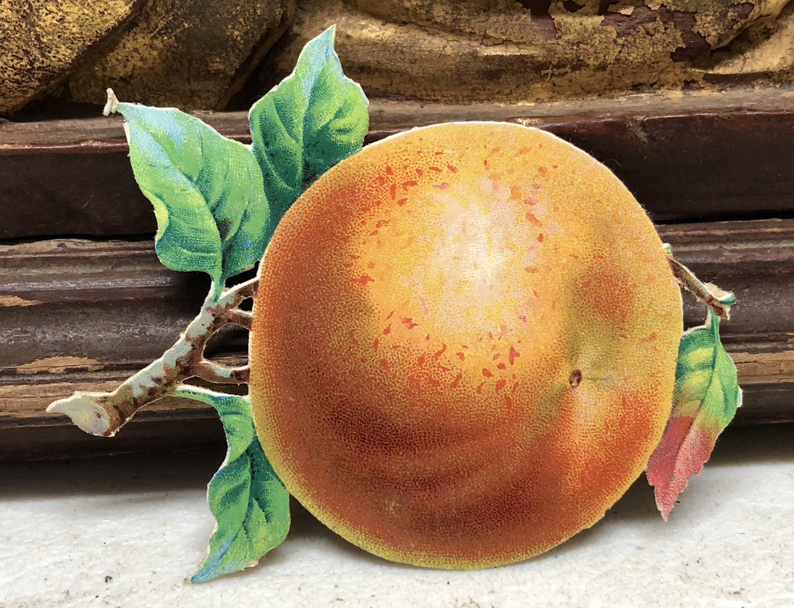 Orange Fruit Victorian Die Cut Scrap – L1