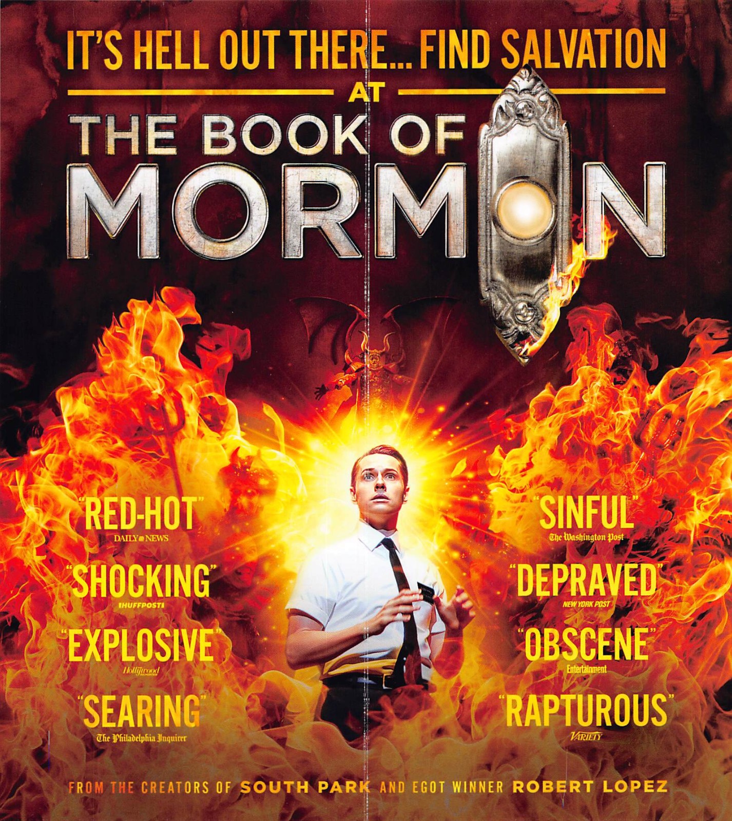 Book of Mormon 2025 Ad Flyer New York City Broadway Comedy South Park creators