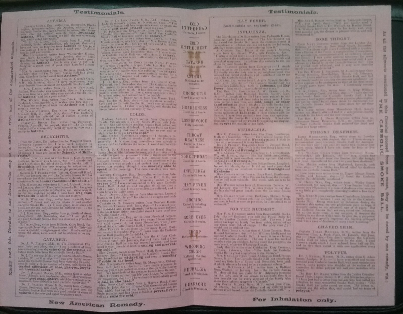 VICTORIAN THE CARBOLIC SMOKE BALL BOOKLET ***(SEE DESCRIPTION FOR DETAILS)***