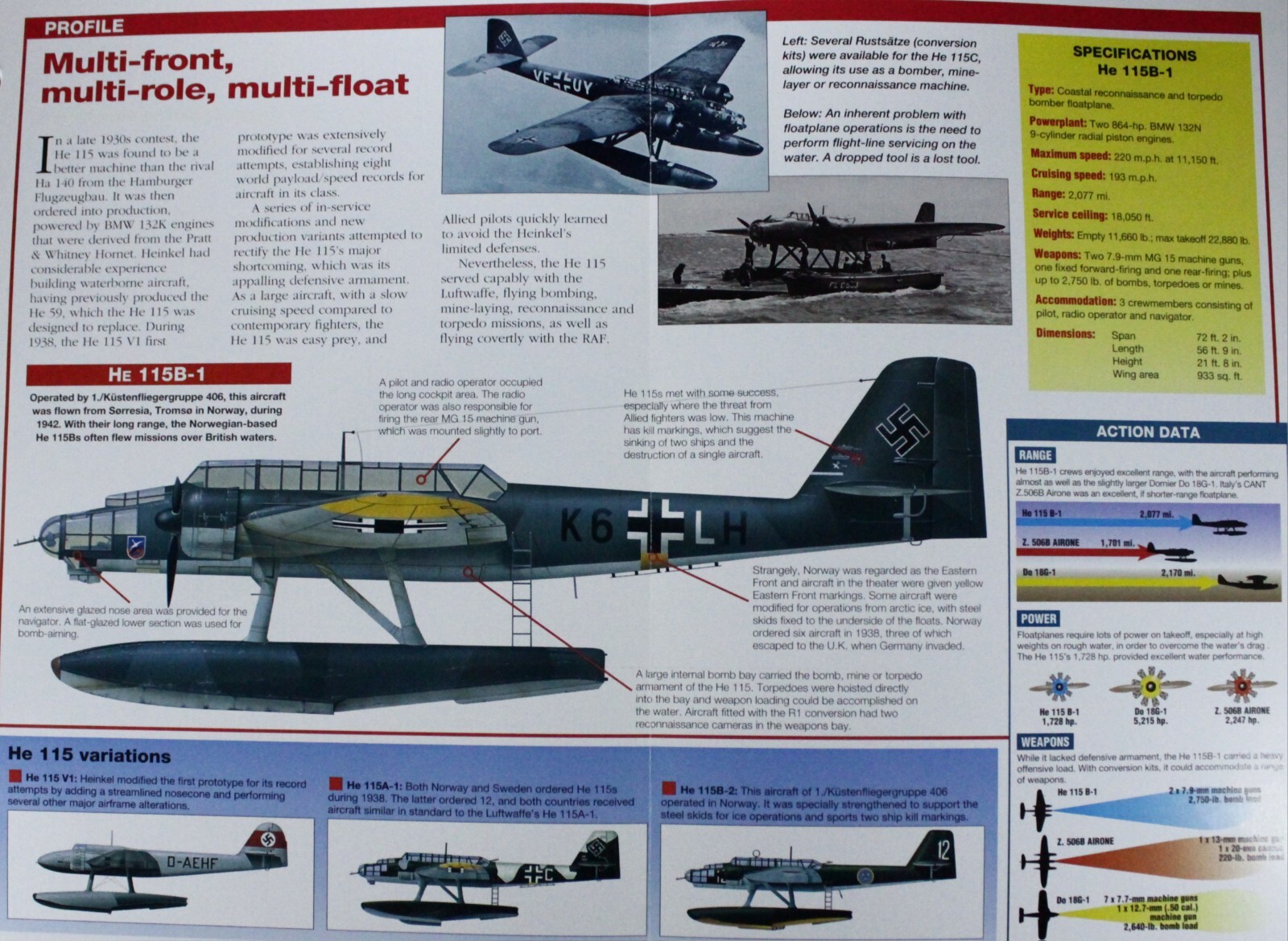 Heinkel He Plane Picture Brochure Pamphlet Out of Print Aircraft Info Sheet