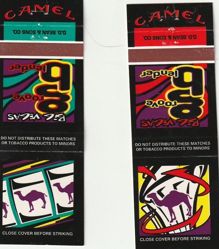 Lot Of 12 CAMEL BIG VEGAS GROOVE BLENDER 1996 Big Head Todd, Matchbook Covers