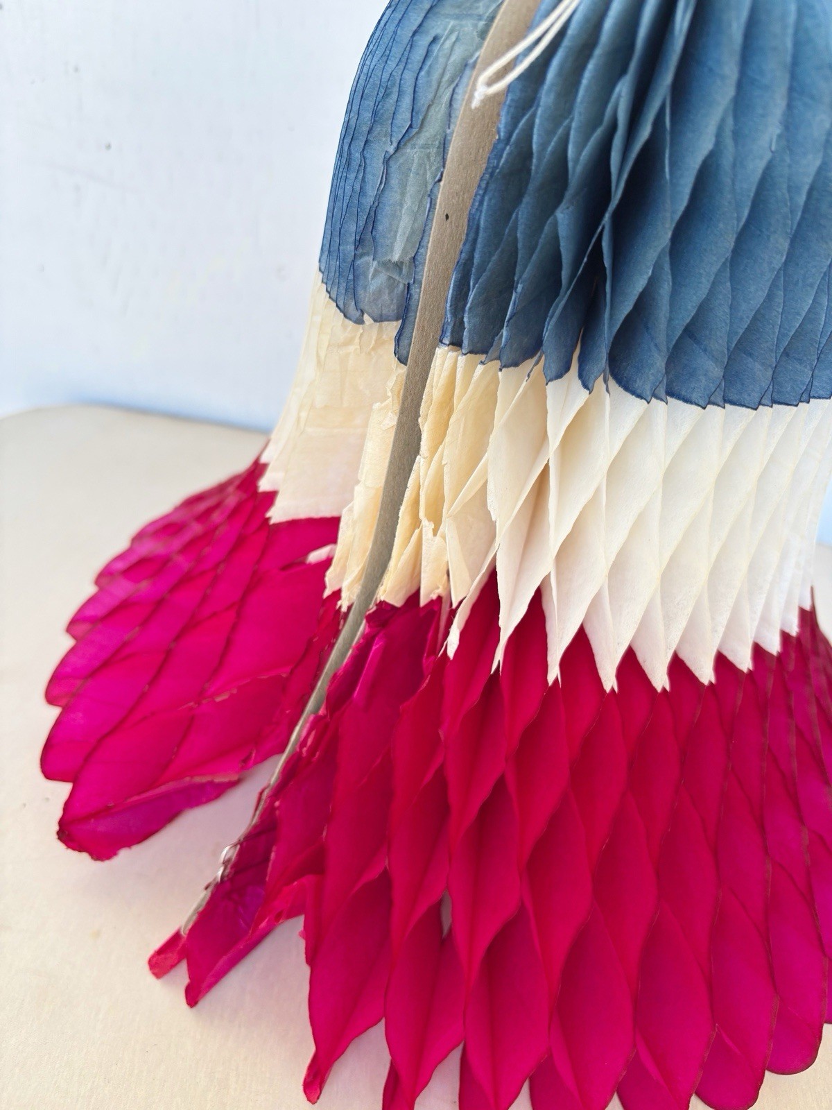 Vintage Amscan Bells Paper Honeycomb Denmark 1950s Patriotic Red White Blue