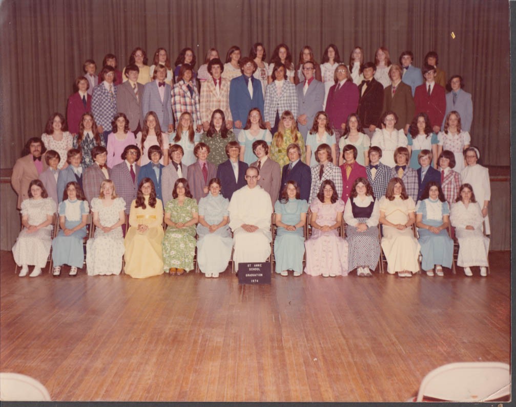 St Anne School Graduation color photo 1974 Fall River MA