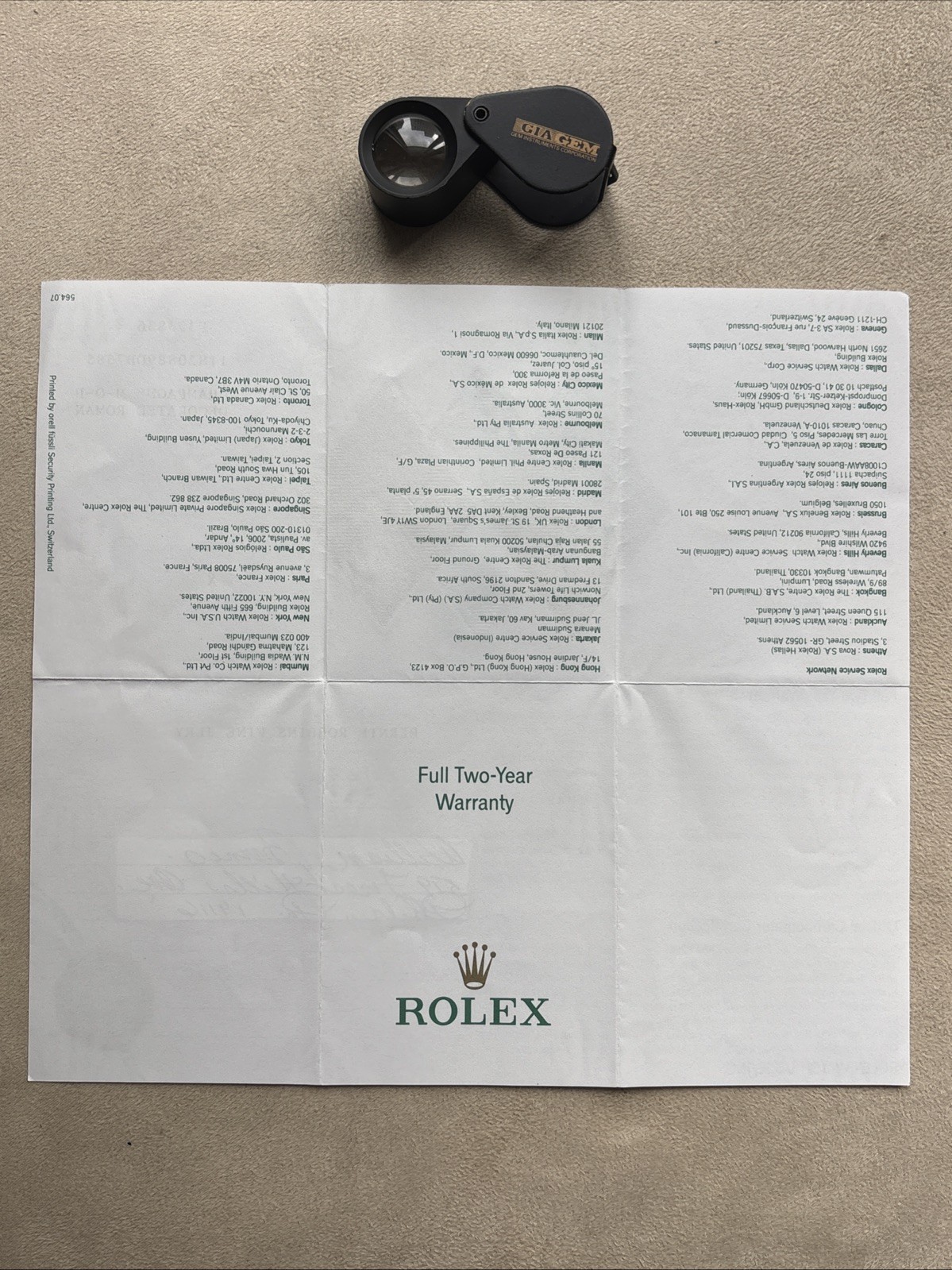 Vintage Collectible Rolex Paperwork – C. 2006 – Ref 118208 18k YG Day-Date Watch
