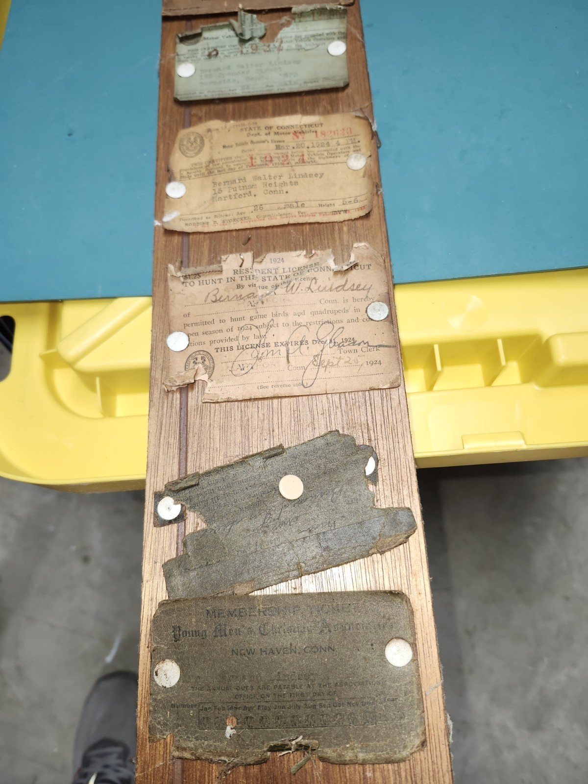 Vintage 1911 thru 1924 Connecticut DMV Paper Driver’s License Display Americana
