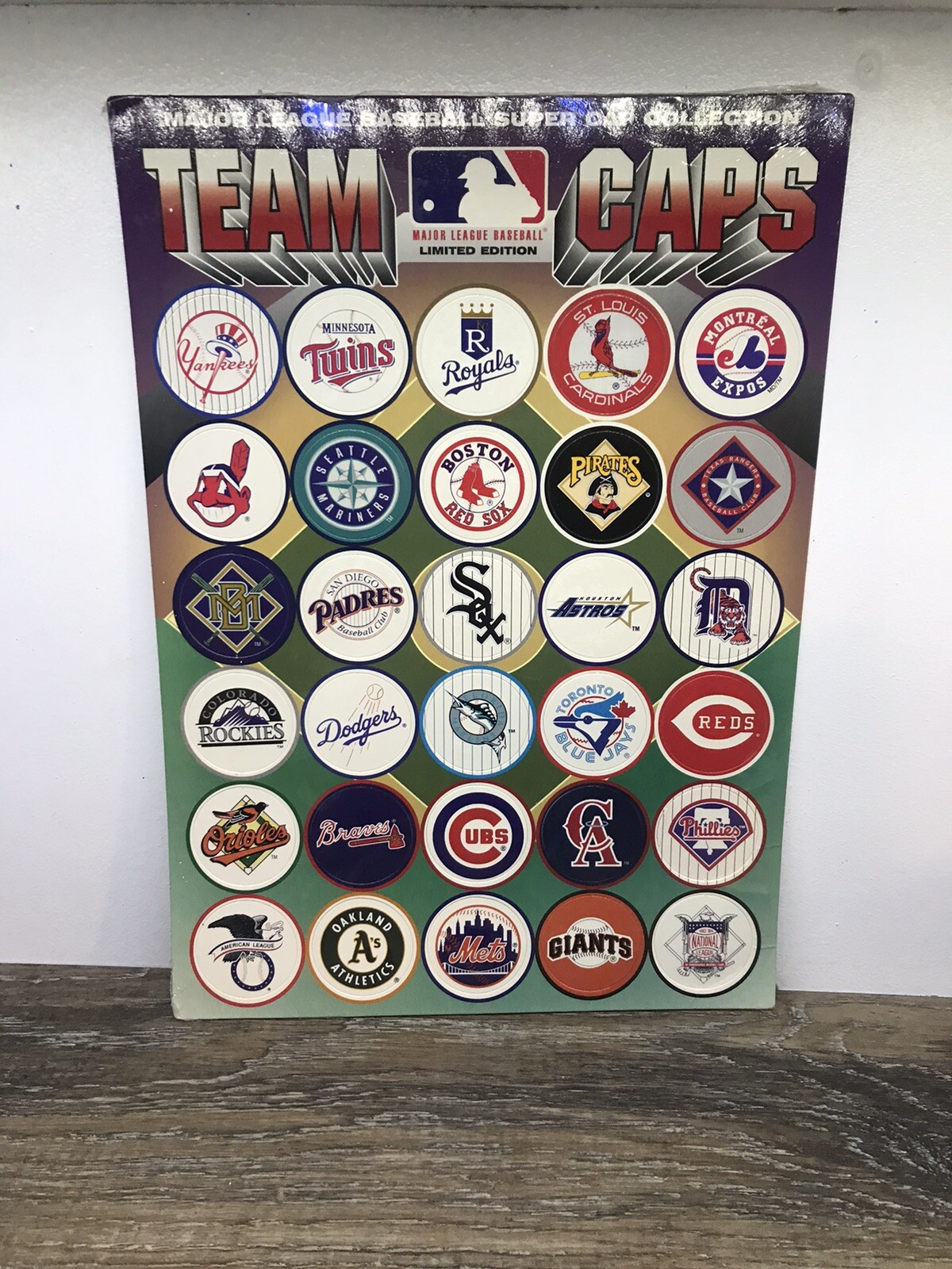 1995 Major League Baseball 28 TEAM CAPS Sheet Collection Ltd Ed Sealed + AL/NL