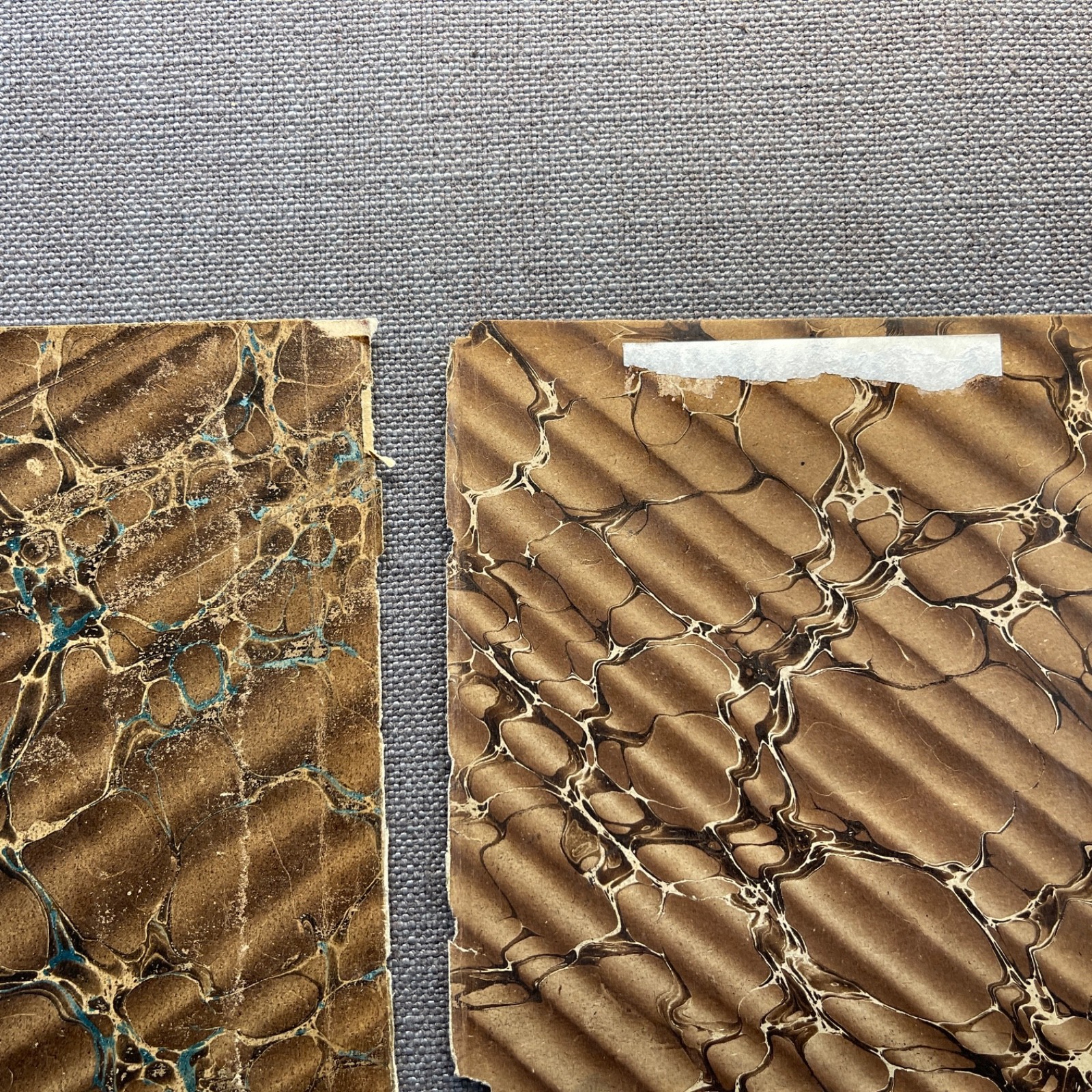 Antique Marbled End Papers Bookbinding Black Brown Red Yellow Blue Lot of 8